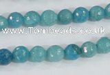 CAB653 15.5 inches 8mm faceted round fire crackle agate beads