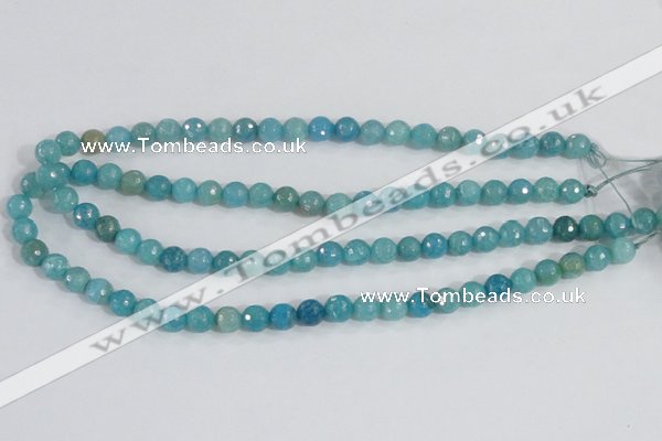 CAB653 15.5 inches 8mm faceted round fire crackle agate beads