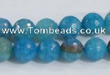 CAB654 15.5 inches 10mm faceted round fire crackle agate beads