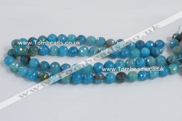 CAB654 15.5 inches 10mm faceted round fire crackle agate beads