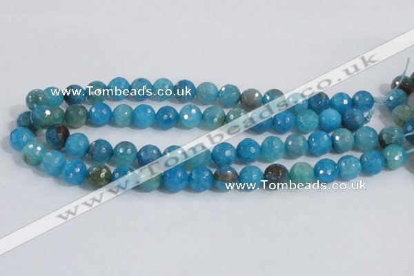 CAB655 15.5 inches 12mm faceted round fire crackle agate beads