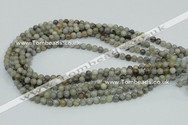 CAB66 15.5 inches 6mm round silver needle agate gemstone beads