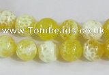 CAB660 15.5 inches 10mm round fire crackle agate beads wholesale