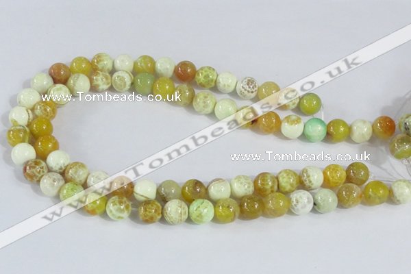 CAB661 15.5 inches 12mm round fire crackle agate beads wholesale