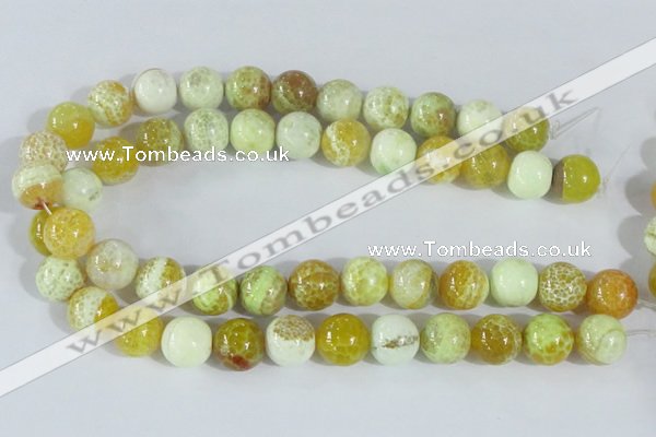 CAB663 15.5 inches 16mm round fire crackle agate beads wholesale