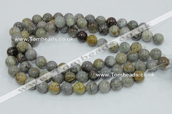 CAB69 15.5 inches 14mm round silver needle agate gemstone beads