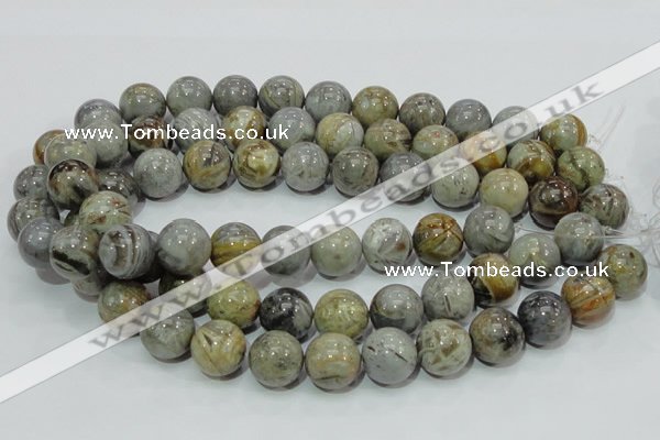 CAB70 15.5 inches 16mm round silver needle agate gemstone beads