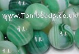 CAB718 15.5 inches 14mm round green agate gemstone beads wholesale