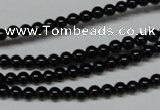 CAB721 15.5 inches 4mm round black agate gemstone beads wholesale