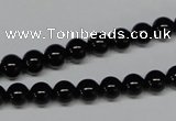 CAB723 15.5 inches 6mm round black agate gemstone beads wholesale