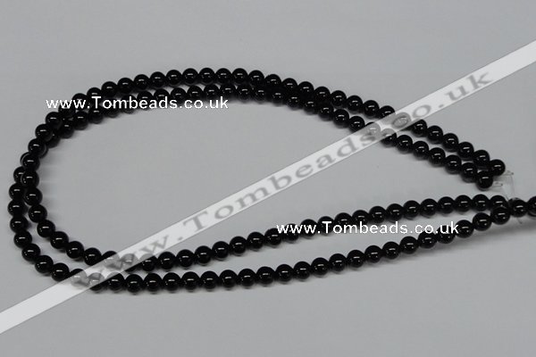 CAB723 15.5 inches 6mm round black agate gemstone beads wholesale