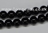 CAB724 15.5 inches 8mm round black agate gemstone beads wholesale