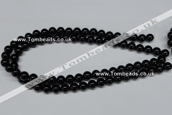 CAB725 15.5 inches 10mm round black agate gemstone beads wholesale