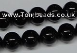 CAB726 15.5 inches 12mm round black agate gemstone beads wholesale