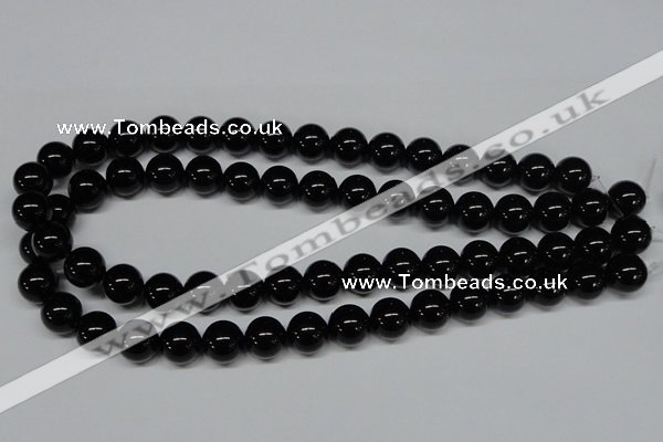 CAB726 15.5 inches 12mm round black agate gemstone beads wholesale