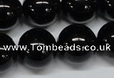 CAB729 15.5 inches 18mm round black agate gemstone beads wholesale