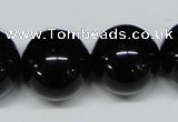 CAB730 15.5 inches 20mm round black agate gemstone beads wholesale