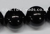 CAB731 15.5 inches 22mm round black agate gemstone beads wholesale