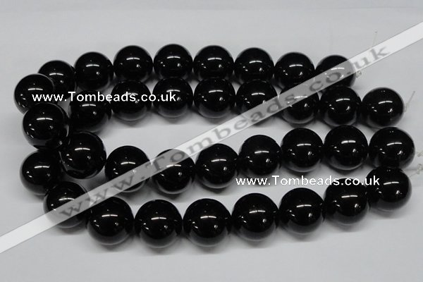 CAB731 15.5 inches 22mm round black agate gemstone beads wholesale