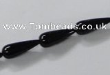 CAB734 15.5 inches 6*16mm teardrop black agate gemstone beads