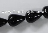 CAB738 15.5 inches 13*18mm teardrop black agate gemstone beads