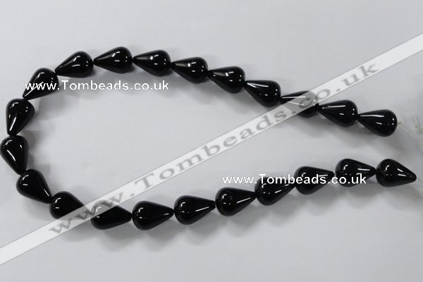 CAB738 15.5 inches 13*18mm teardrop black agate gemstone beads