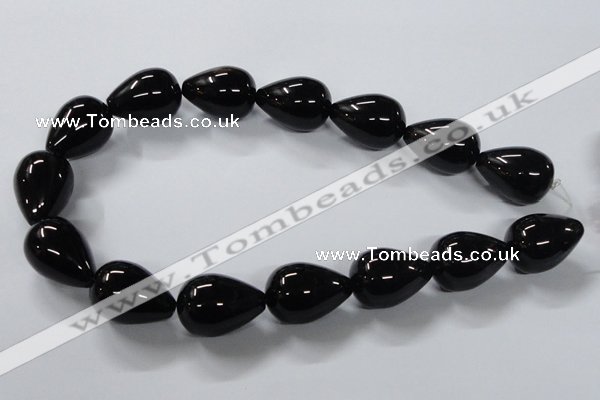 CAB742 15.5 inches 18*24mm teardrop black agate gemstone beads