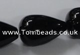 CAB743 15.5 inches 20*30mm teardrop black agate gemstone beads