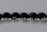 CAB756 15.5 inches 8*10mm oval black agate gemstone beads wholesale