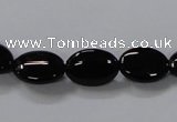 CAB757 15.5 inches 10*14mm oval black agate gemstone beads wholesale