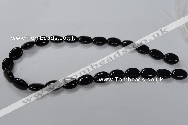 CAB758 15.5 inches 12*16mm oval black agate gemstone beads wholesale