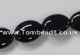 CAB759 15.5 inches 13*18mm oval black agate gemstone beads wholesale