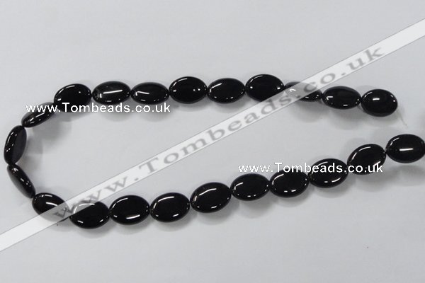 CAB759 15.5 inches 13*18mm oval black agate gemstone beads wholesale