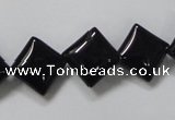 CAB766 15.5 inches 12*12mm diamond black agate gemstone beads