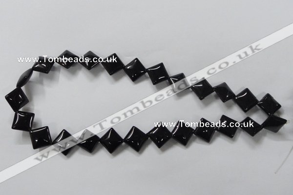 CAB766 15.5 inches 12*12mm diamond black agate gemstone beads