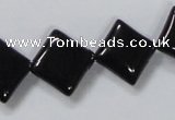 CAB767 15.5 inches 14*14mm diamond black agate gemstone beads