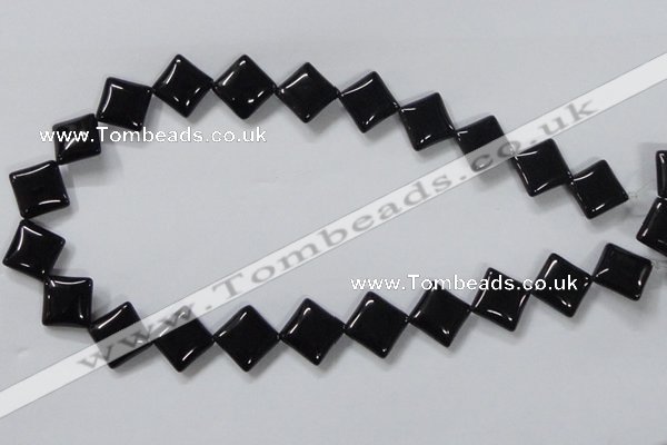 CAB767 15.5 inches 14*14mm diamond black agate gemstone beads
