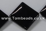 CAB768 15.5 inches 25*25mm diamond black agate gemstone beads