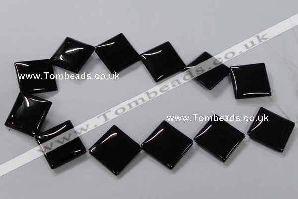 CAB768 15.5 inches 25*25mm diamond black agate gemstone beads