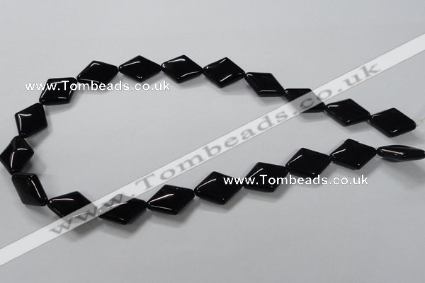 CAB769 15.5 inches 15*20mm rhombic black agate gemstone beads