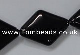 CAB770 15.5 inches 22*30mm rhombic black agate gemstone beads