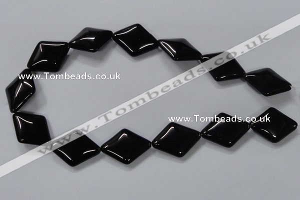 CAB770 15.5 inches 22*30mm rhombic black agate gemstone beads