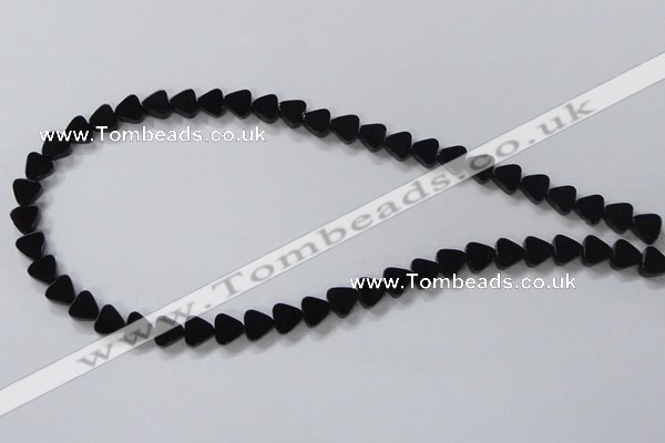 CAB774 15.5 inches 8*8mm triangle black agate gemstone beads