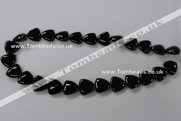 CAB776 15.5 inches 16*16mm triangle black agate gemstone beads