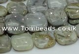 CAB78 15.5 inches 15*15mm square silver needle agate gemstone beads