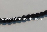 CAB783 15.5 inches 5mm faceted round black agate gemstone beads