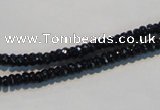 CAB785 15.5 inches 2*4mm faceted rondelle black agate gemstone beads