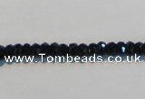 CAB786 15.5 inches 3*5mm faceted rondelle black agate gemstone beads