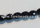 CAB790 15.5 inches 8*10mm faceted rice black agate gemstone beads