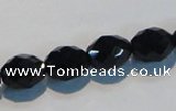 CAB792 15.5 inches 9*12mm faceted rice black agate gemstone beads